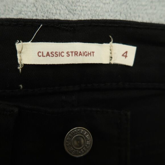 Levi's Jeans Women's Size 4M Black Mid-Rise Classic Straight Denim 29" Inseam - Picture 9 of 16